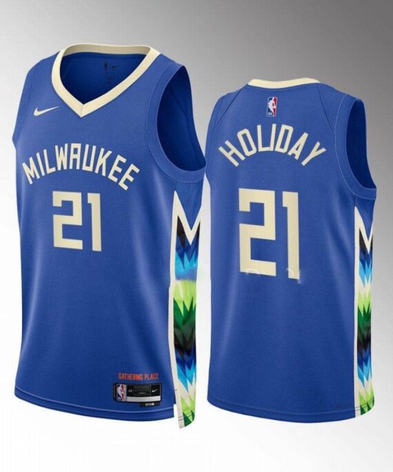 Jrue Holiday Basketball Jersey #21 Milwaukee Bucks 2022-23 City Edition