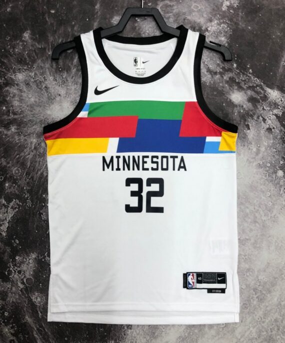 Karl-Anthony Towns Basketball Jersey #32 Minnesota Timberwolves 2023 City Edition White