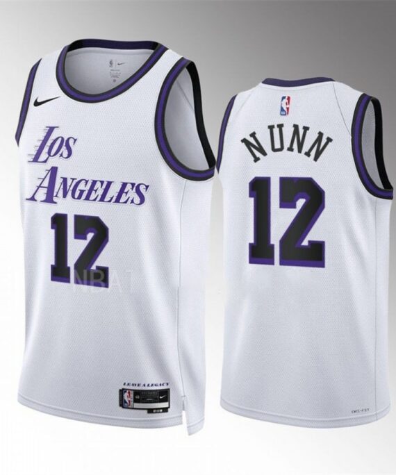 Kendrick Nunn Basketball Jersey #12 Los Angeles Lakers 2023 White Classic Edition
