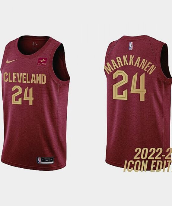 Lauri Markkanen Basketball Jersey #24 Cleveland Cavaliers 2023 Red
