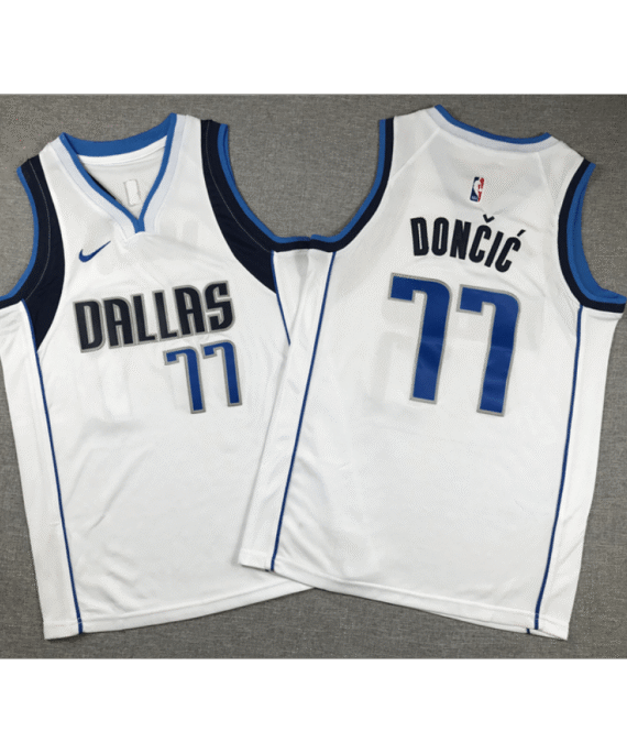 Luka DonÄić Basketball Jersey #77 Dallas Mavericks 2023 White Kid