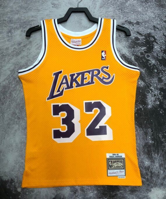 Magic Johnson Basketball Jersey #32 Los Angeles Lakers 1984/85 Yellow