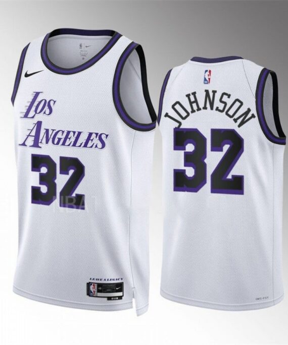 Magic Johnson Basketball Jersey #32 Los Angeles Lakers 2023 White City Edition