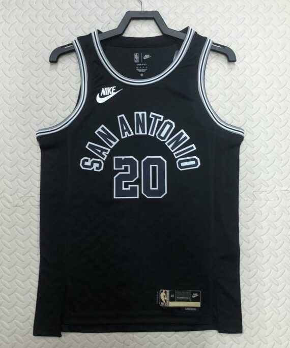 Manu Ginobili Basketball Jersey #20 San Antonio Spurs 2023 Black Classic Edition