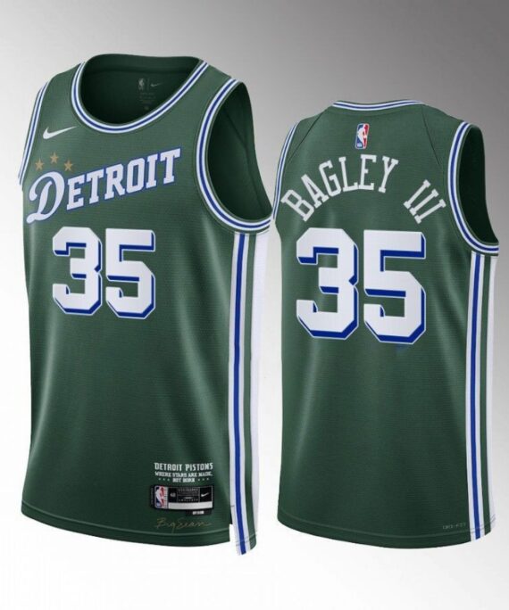 Marvin Bagley III Basketball Jersey #35 Detroit Pistons 2022-23 Green City Edition