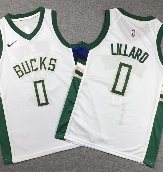 Damian Lillard Basketball #0 Jersey Milwaukee Bucks