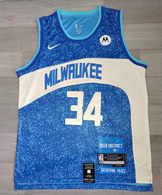 Giannis Antetokounmpo Basketball #34 Jersey Bucks The City 2024