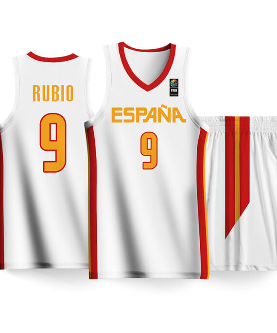 Ricky Rubio Basketball Jersey #9 Spain World Cup White