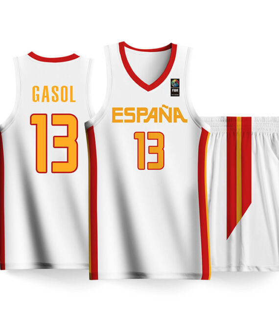Pau Gasol Basketball Jersey #13 Spain World Cup White