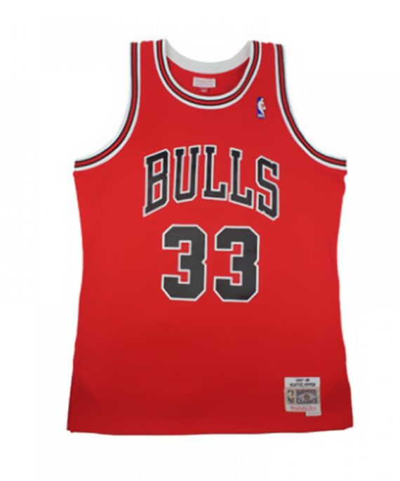 Scottie Pippen Basketball #33 Jersey Chicago Bulls Red Mitchell & Ness Edition