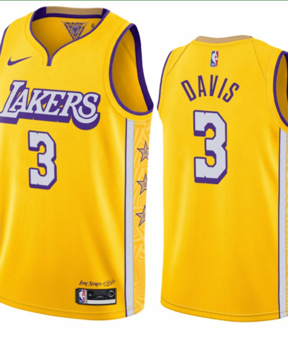 Anthony Davis Basketball Jersey #3 Los Angeles Lakers 2019/20 Yellow City Edition