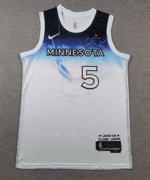 Anthony Edwards Basketball #5 Jersey Minnesota Timberwolves 2025 City Edition White