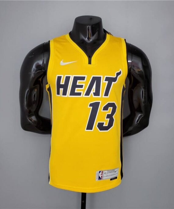 Bam Adebayo Basketball Jersey #13 Miami Heat 2021 Earned Edition Yellow