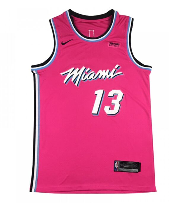 Bam Adebayo Basketball Jersey #13 Miami Heat Pink Earned Edition