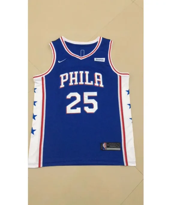 Ben Simmons Basketball Jersey #25 Philadelphia 76ers 17/18 Blue Retro Edition