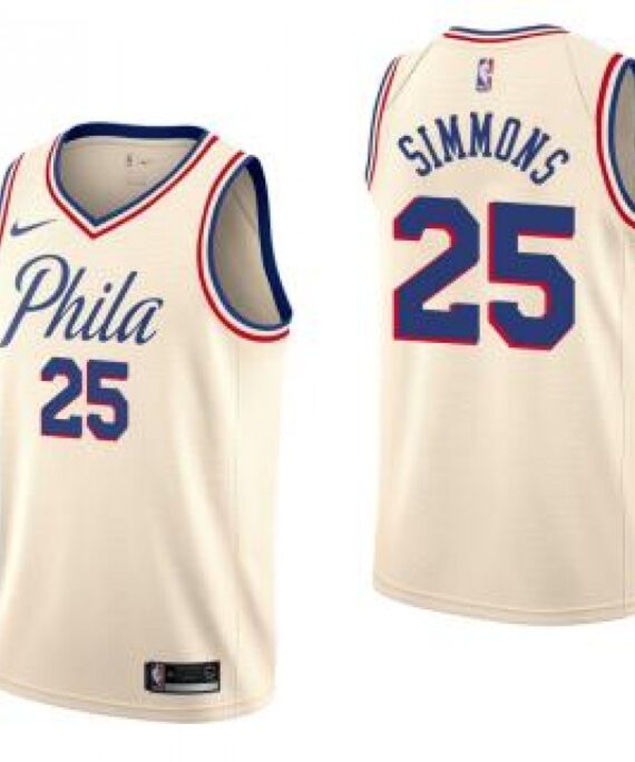 Ben Simmons Basketball Jersey #25 Philadelphia 76ers 17/18 Beige City Edition