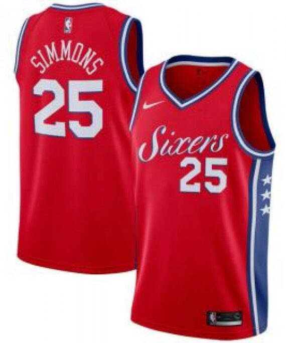 Ben Simmons Basketball Jersey #25 Philadelphia 76ers 17/18 Red Statement Edition