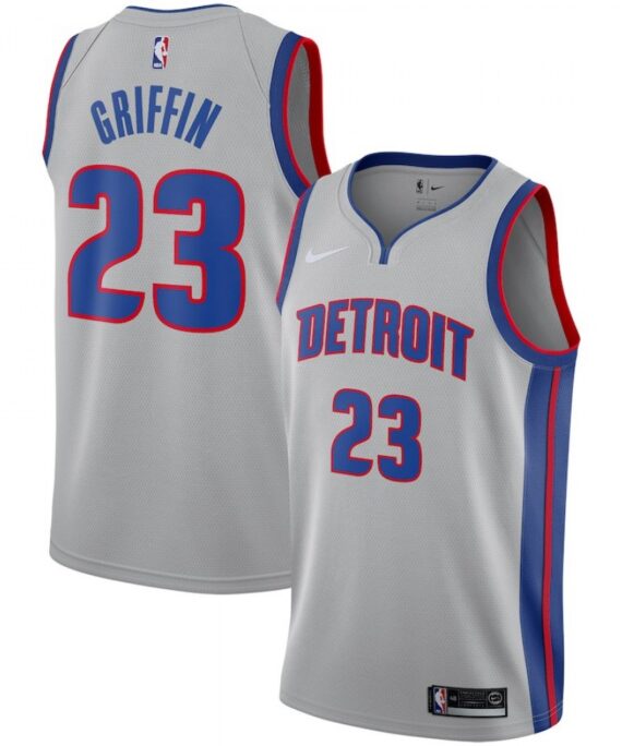 Blake Griffin Basketball Jersey #23 Detroit Pistons 18/19 Gray Statement Edition