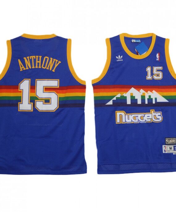 Carmelo Anthony Basketball Jersey #15 Denver Nuggets 91/92 Blue Retro