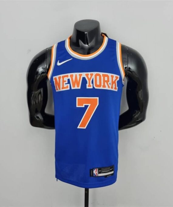 Carmelo Anthony Basketball Jersey #7 New York Knicks 75th Anniversary Edition Blue