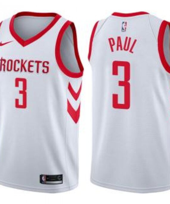 Chris Paul Basketball Jersey #3 Houston Rockets 17/18 White Association Edition