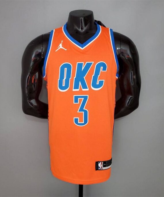 Chris Paul Basketball Jersey #3 Oklahoma City Thunder Jordan Edition Orange