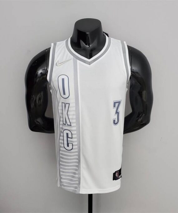Chris Paul Basketball Jersey #3 Oklahoma City Thunder 75th Anniversary Edition 2022 City Edition White