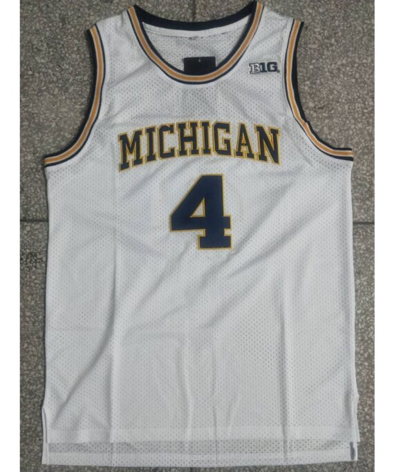 Chris Webber Basketball Jersey #4 University of Michigan White