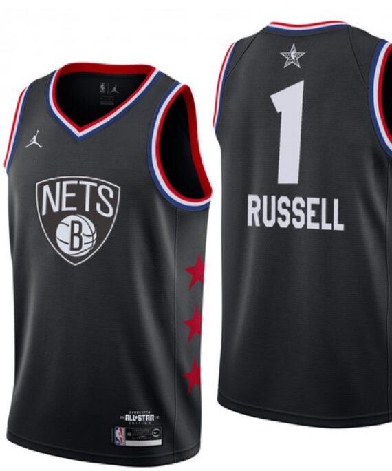D'Angelo Russell Basketball #1 Jersey Brooklyn Nets 18/19 Black