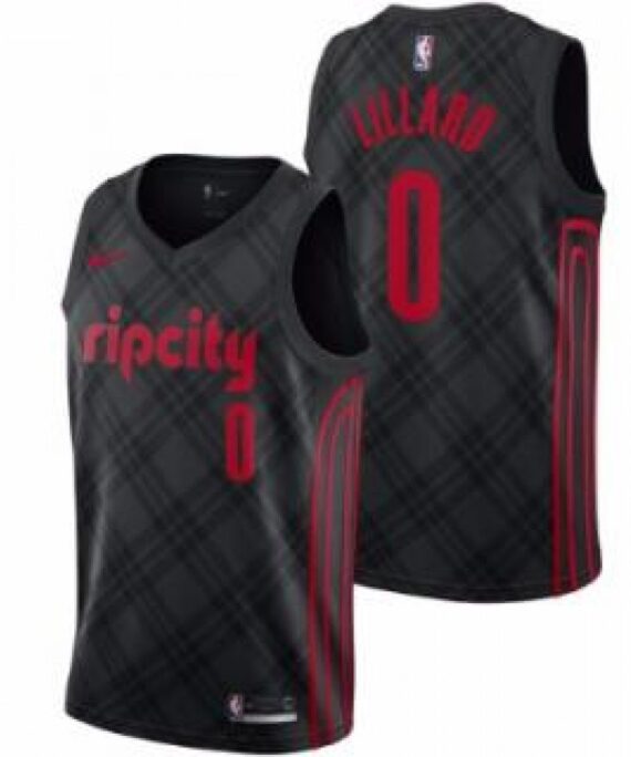 Damian Lillard Basketball Jersey #0 Portland Trail Blazers 17/18 Black City Edition