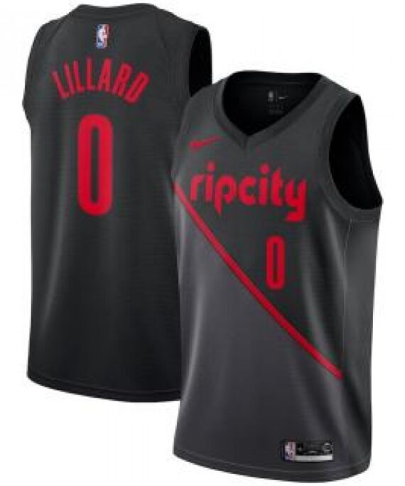 Damian Lillard Basketball Jersey #0 Portland Trail Blazers 18/19 Black City Edition