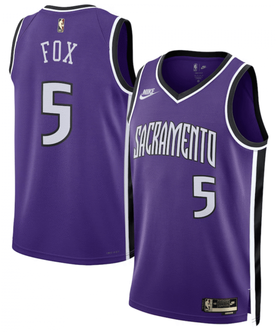 De'Aaron Fox Basketball Jersey #5 Sacramento Kings 2025 Purple