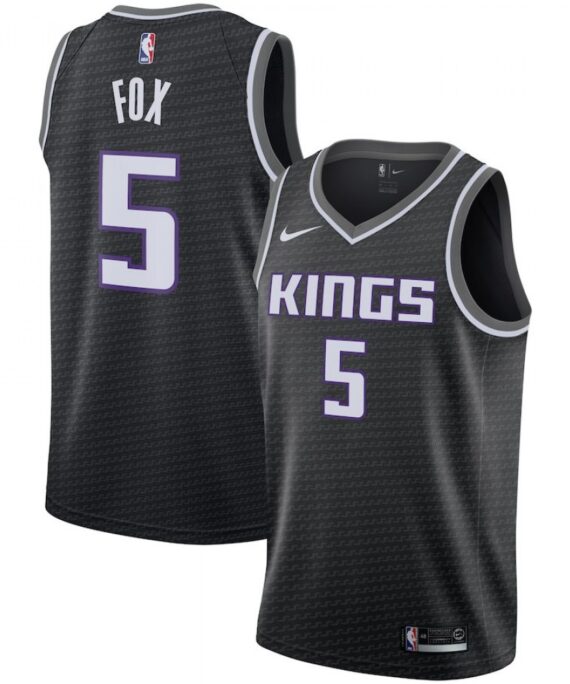 De'Aaron Fox Basketball Jersey #5 Sacramento Kings 2019/20 Black
