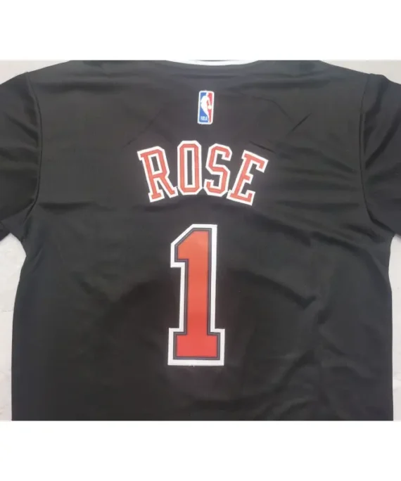 Derrick Rose Basketball Jersey #1 Chicago Bulls Black T-shirt