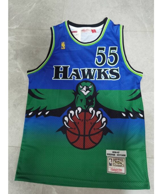 Dikembe Mutombo Basketball Jersey #55 Atlanta Hawks Classic Green
