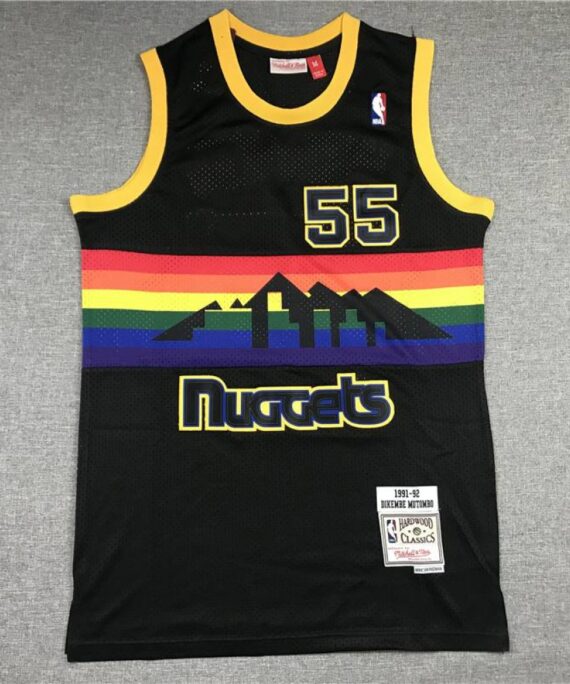 Dikembe Mutombo Basketball Jersey #55 Denver Nuggets Snow Mountain Edition Black