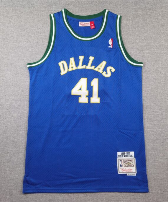 Dirk Nowitzki Basketball Jersey #41 Dallas Mavericks Classic Edition Blue