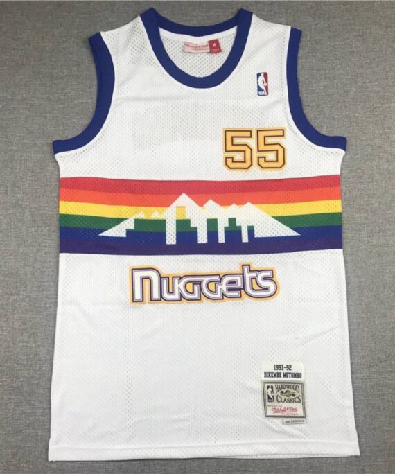 Dikembe Mutombo Basketball Jersey #55 Denver Nuggets Classic Edition White