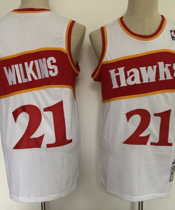 Dominique Wilkins Basketball Jersey #21 Atlanta Hawks 2021 Retro White