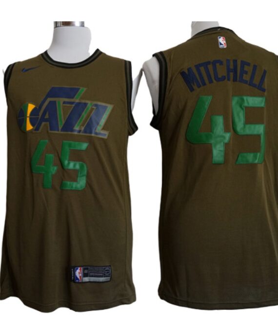 Donovan Mitchell Basketball Jersey #45 Utah Jazz 2018 Green