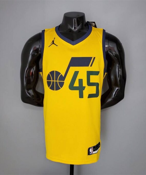 Donovan Mitchell Basketball Jersey #45 Utah Jazz 2021 Jordan Edition Yellow