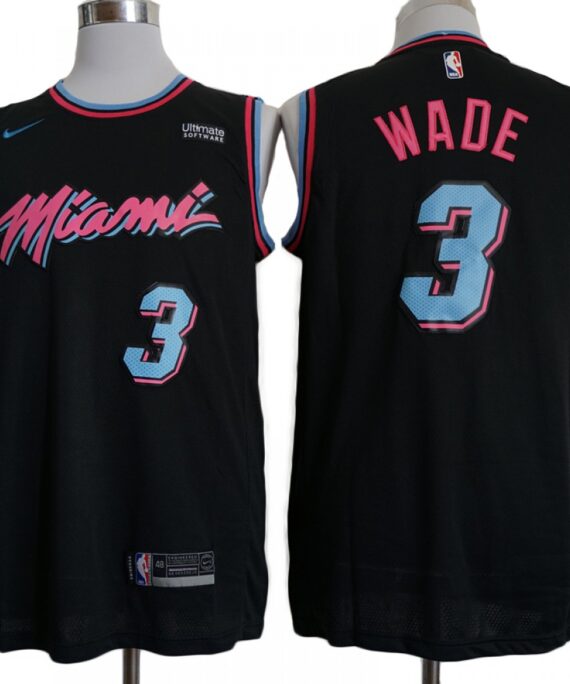 Dwyane Wade Basketball #3 Jersey Miami Heat 17/18 Black City Edition