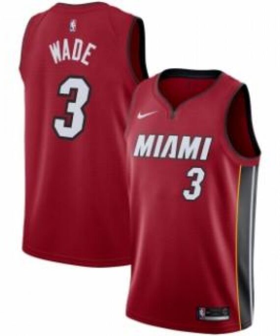 Dwyane Wade Basketball #3 Jersey Miami Heat 17/18 Red Statement Edition