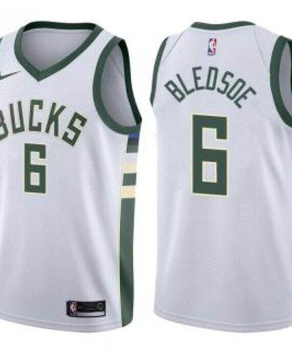 Eric Bledsoe Basketball Jersey #6 Milwaukee Bucks 17/18 White Association