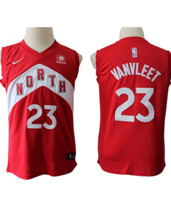 Fred VanVleet Basketball #23 Jersey Toronto Raptors 17/18 Red Earned Edition Child