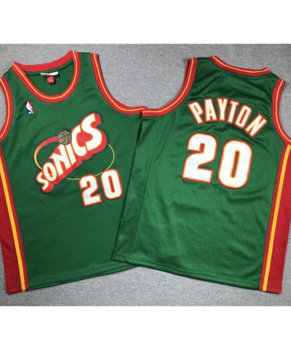 Gary Payton Basketball #20 Jersey Seattle Super Sonics Green/Red Child