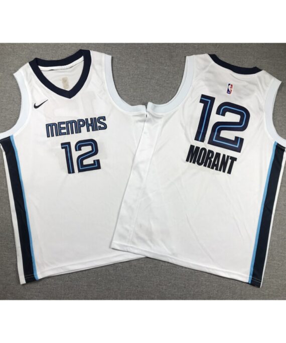 Ja Morant Basketball #12 Jersey Memphis Grizzlies 2023 White Child