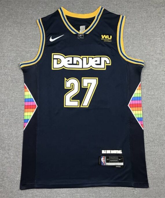 Jamal Murray Basketball Jersey #27 Denver Nuggets 2022 City Edition Dark Blue