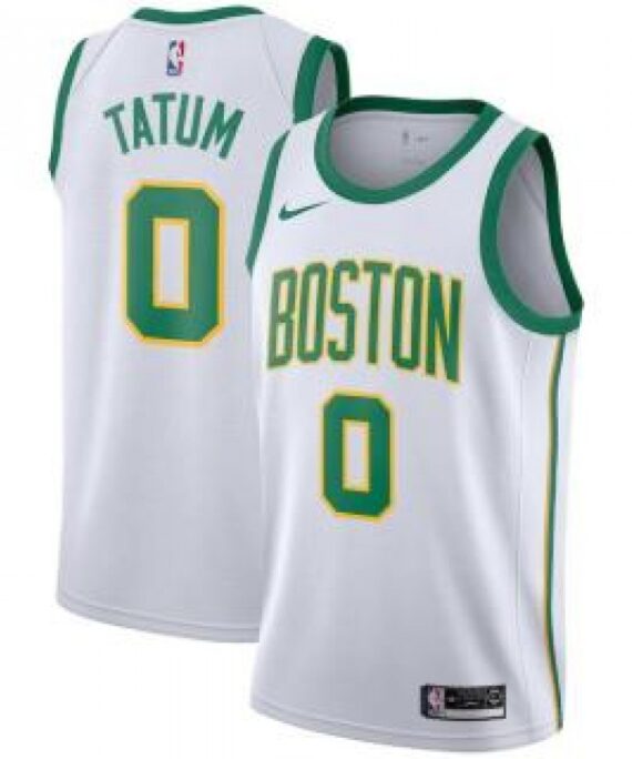 Jayson Tatum Basketball #0 Jersey Boston Celtics 18/19 White City Edition
