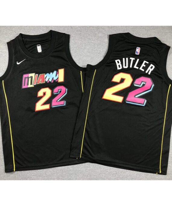 Jimmy Butler Basketball #22 Jersey Miami Heat City Edition Black Child